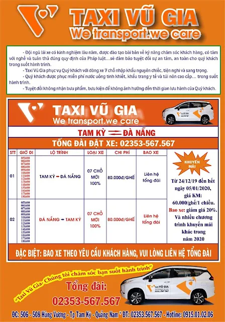 Hệ thống xe buýt, xe du lịch, taxi Đà Nẵng, Quảng Nam, Huế