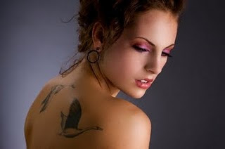 Women with Bird Tattoo