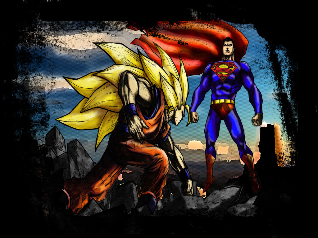 DRAGON BALL Z COOL PICS: SUPER MAN VS GOKU