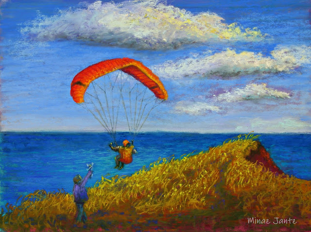 Up And Away On Terminal Cliffs by Minaz Jantz (Pastel)