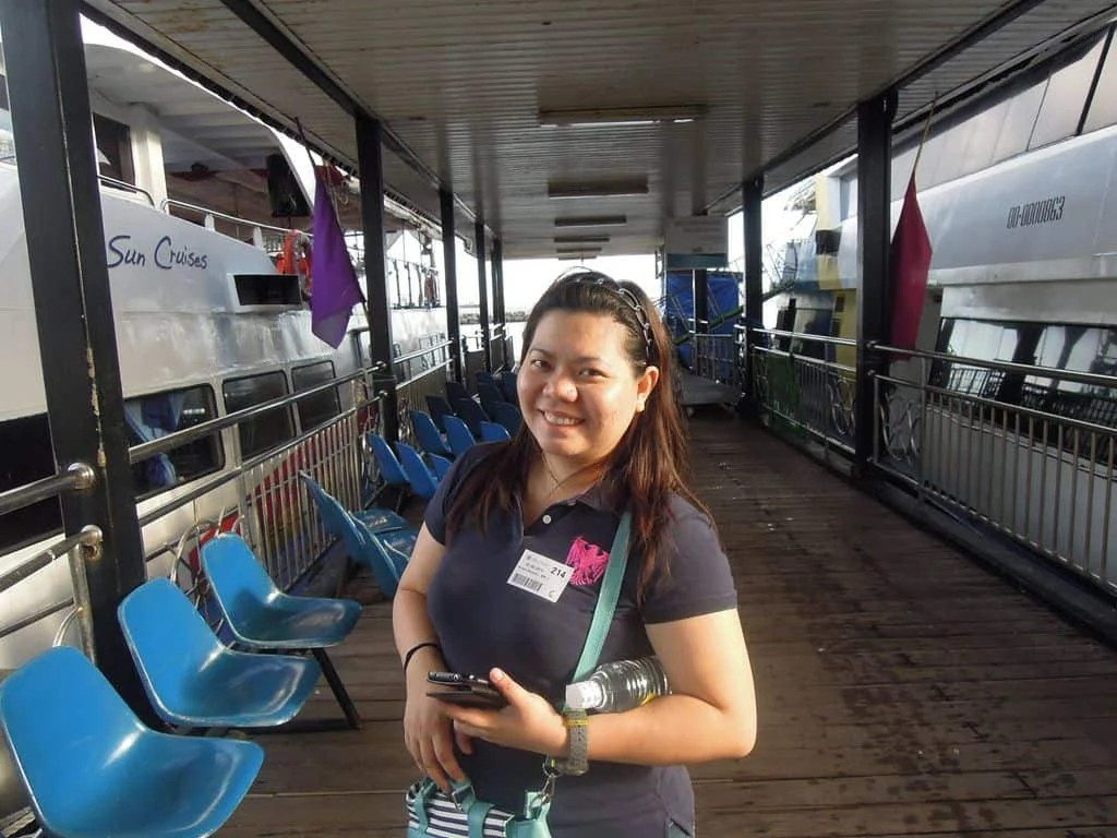 At the port before boarding the ferry bound for Corregidor Island