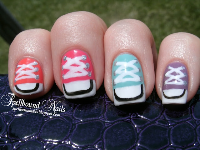 Kickin' Converse Shoes nail art