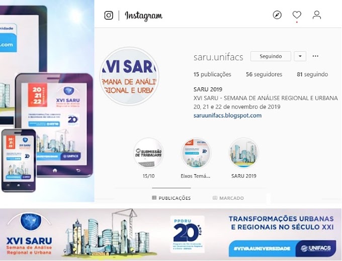 XVI SARU está no Instagram!