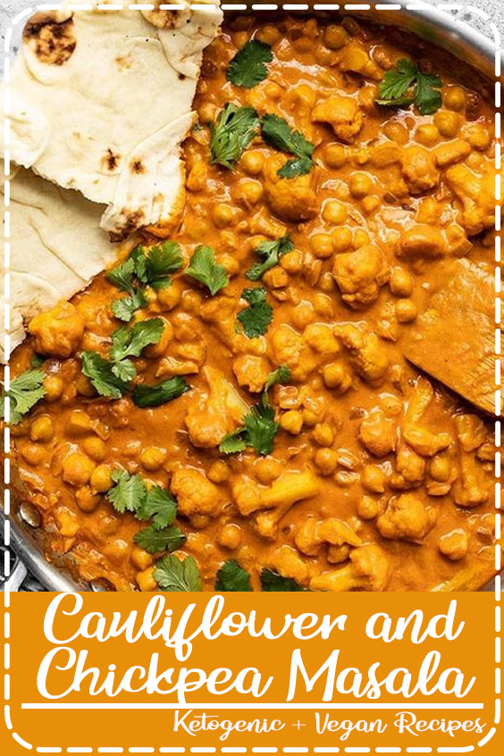 This super easy, ultra creamy, and heavily spiced Cauliflower and Chickpea Masala will be your new favorite weeknight dinner! So much flavor, so little effort. Budgetbytes.com #vegetarian #dinner