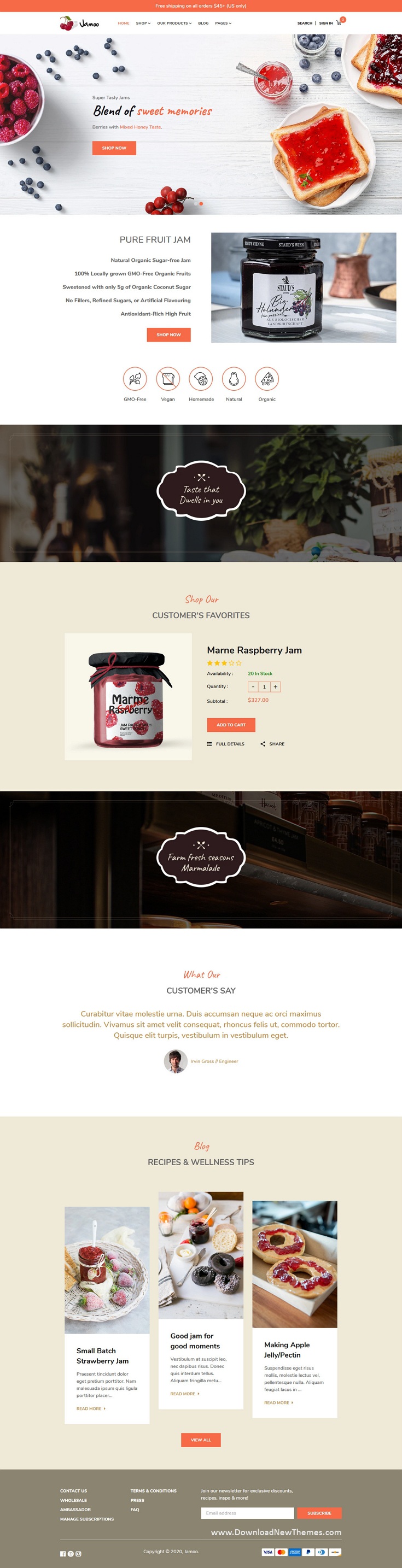 Organic Fruits Jam Store Shopify Theme