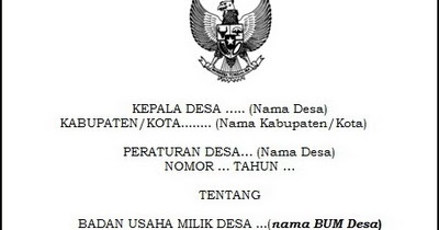 Contoh Perdes dan Keputusan Kepala Desa Tentang BUMDesa