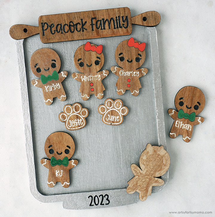 Gingerbread Cookie Sheet Family Ornaments