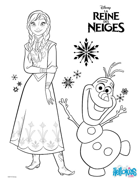 Elsa Frozen  Anna And Olaf Coloring Page