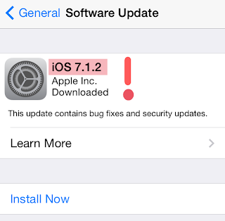 ios 7.1.2 maintenance update on iphone screen