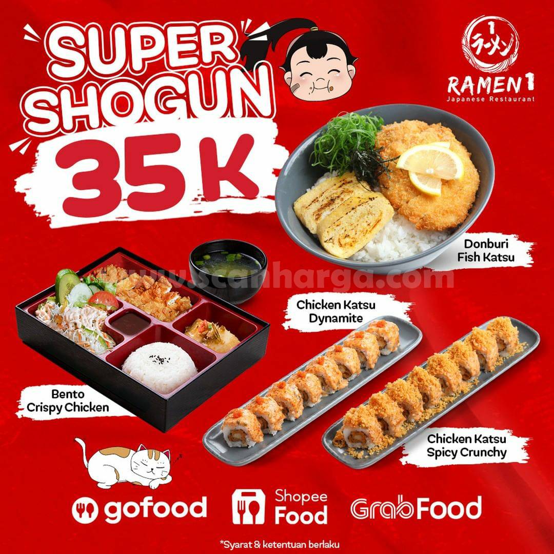RAMEN 1 Promo SUPER SHOGUN – Harga mulai 35RB via Pesan ONLINE