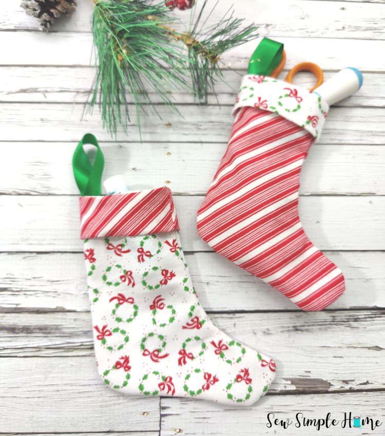Adorable Mini Christmas Stocking free sewing pattern