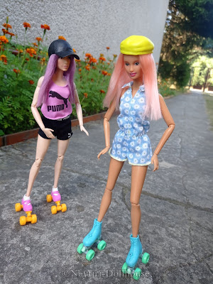 Mattel Barbie doll wig roller skates