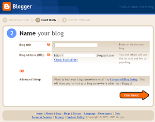 Choose an address for your blog