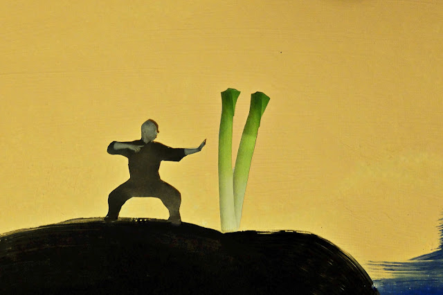 Leek Fight, passtime collage by Robert van der Kroft