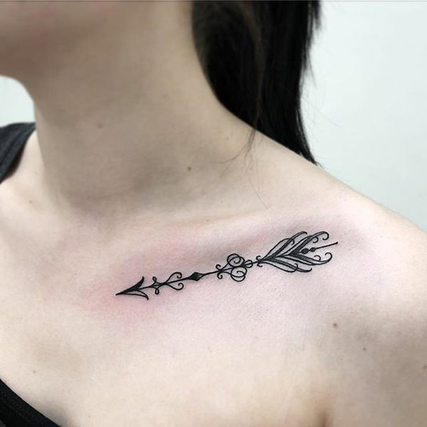 tatuagens femininas para a clavícula