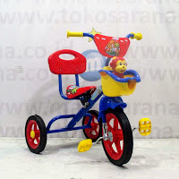 Sepeda Roda Tiga BMX PMB 919-SM Cat Musik Sandaran Red/Blue