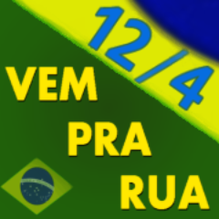 vou pra rua 12-4 com bandeira do Brasil na manifestação de abril