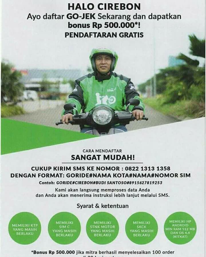 Loker Cirebon : Sebagai Gojek Ojek Online Mei 2017  Bursa 