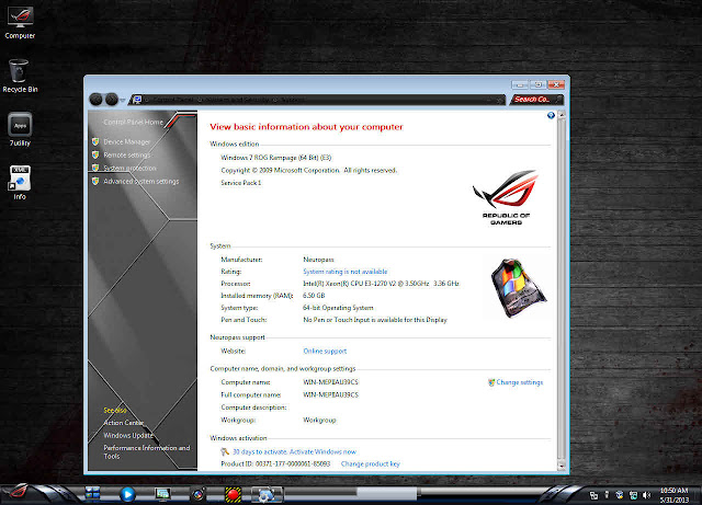 Windows 7 ROG Rampage (x64) Incl Activator [E3]