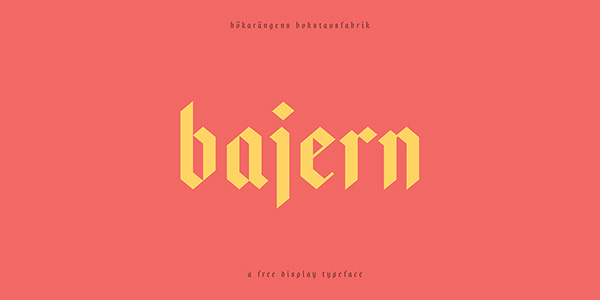 Download 22 Font Terbaru Gratis Edisi Mei 2016 - Bajern Free Typeface