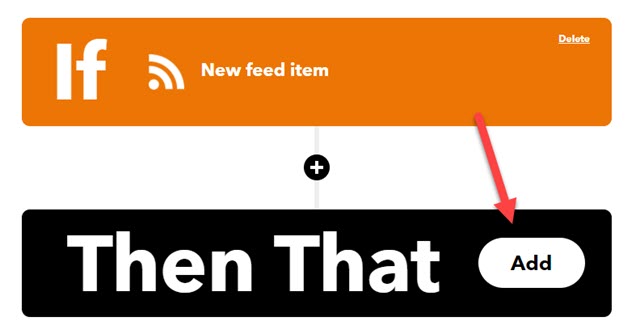creare action in IFTTT con RSS Feed