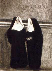 Elvis and Buster Keaton as Nuns, c. 2001 Charcoal and Conte on Paper By F. Lennox Campello