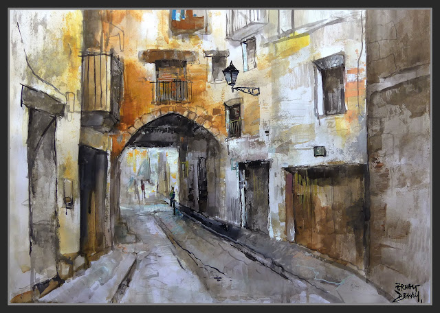 BECEITE-ARTE-PINTURA-PORTAL-MEDIEVAL-CENTRO HISTORICO-PORTALES-CALLES-PAISAJES-MATARRAÑA-TERUEL-ARAGON-PINTOR-ERNEST DESCALS