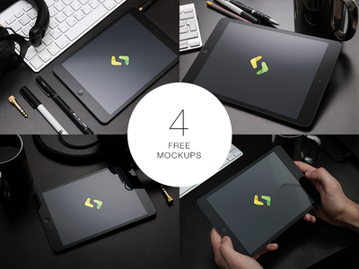 4 iPad PSD Mockups