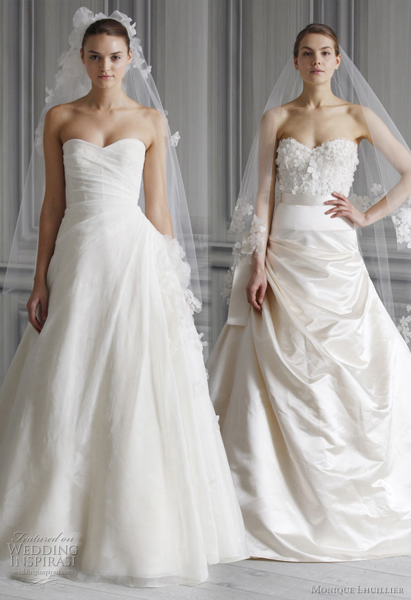 Monique Lhuillier Spring 2012 bridal collection Above Waltz blush silk