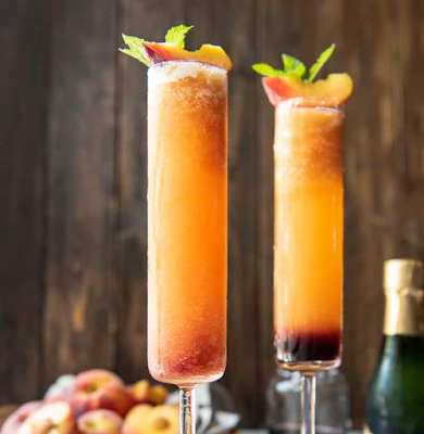 THE BEST FROZEN PEACH BELLINI #drink