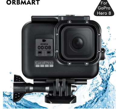 Noir 60M boîtier étanche pour GoPro Hero 8 noir plongée protection sous-marine plongée couverture pour Go Pro 8 accessoires