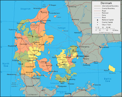 Danmarkskort Politisk Billede