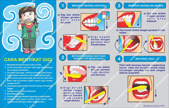 Brosur Cara Menggosok Gigi - Jasa Desain Grafis Indonesia