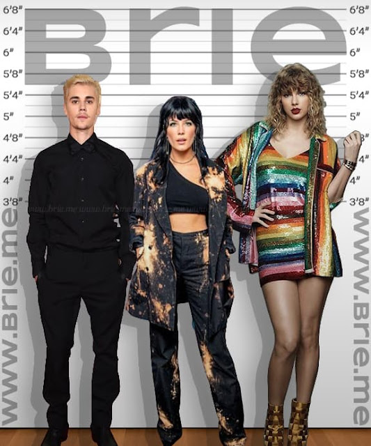 Halsey standing with Justin Bieber and Taylor Swift