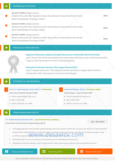 Desain CV Kreatif: Colorful  Contoh CV yang Menarik