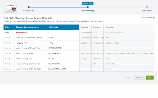 Salesforce Data import wizard Step 3