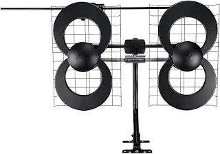 Antennas Direct ClearStream 4V Indoor Outdoor TV Antenna, UHF VHF, Multi-Directional, 70+ Mile Range, 4K 8K UHD, NEXTGEN TV – w/ 20-inch Mast (Black)