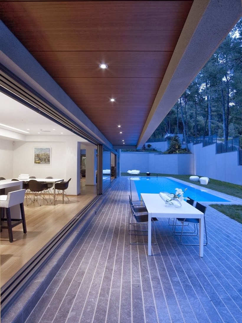 Terrace in Modern Mansion in Dionysos