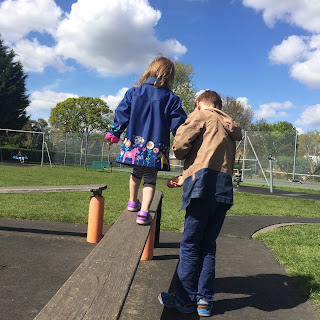 Anthony and Jane in the playground