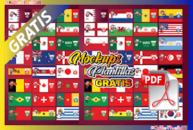 Plantillas editables con diseños animados Bandera Fútbol de todos los países