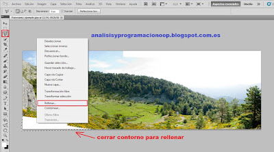 rellenar un área vacía utilizando photoshop