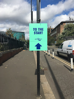 Sign that says to the start.