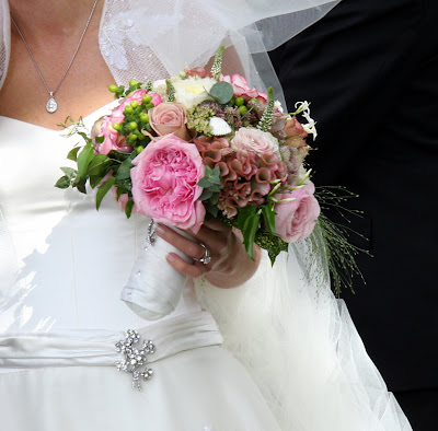 This Bridal Bouquet includes a huge selection of vintage shaded roses