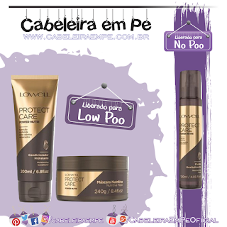 Condicionador (Low Poo) e Fluido Revitalizante (No Poo) Protect Care Power Nutri  - Lowell