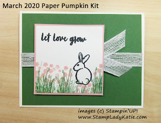 card made with the rabbit bunny from the March 2020 Paper Pumpkin Kit: No Matter the Weather