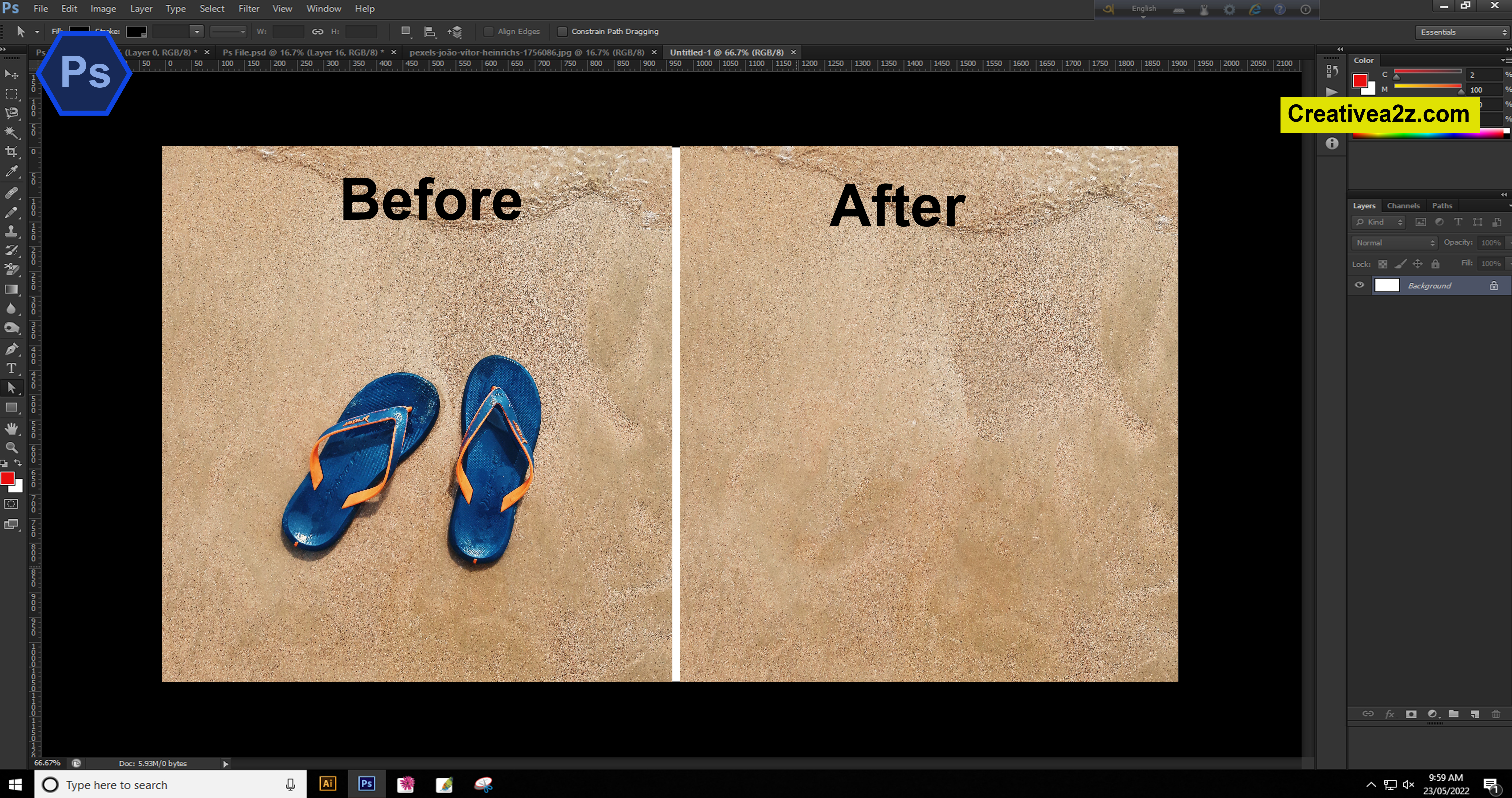 How to remove unwanted objects from your photos in Photoshop Step by step(creativea2z)
