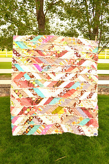 Free Strip Log Cabin Rag Quilt Pattern