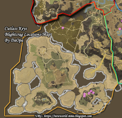 Cutlass Keys blightcrag locations map