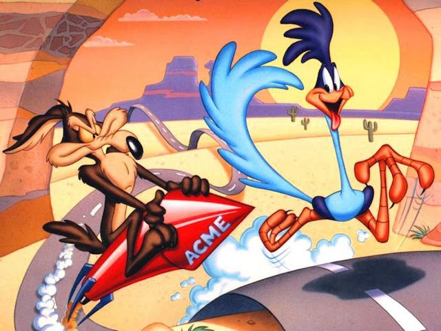 image Road Runner and Coyote calamity on rocket