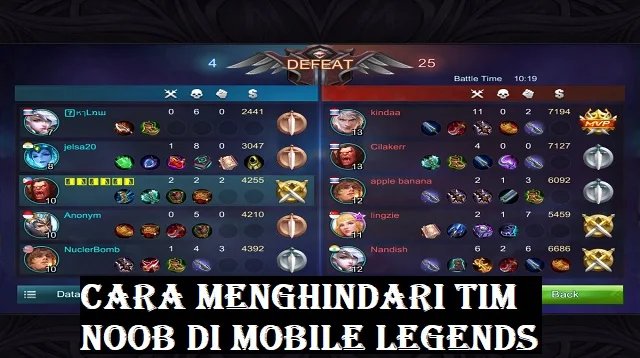 Cara Menghindari Tim Noob Di Mobile Legends